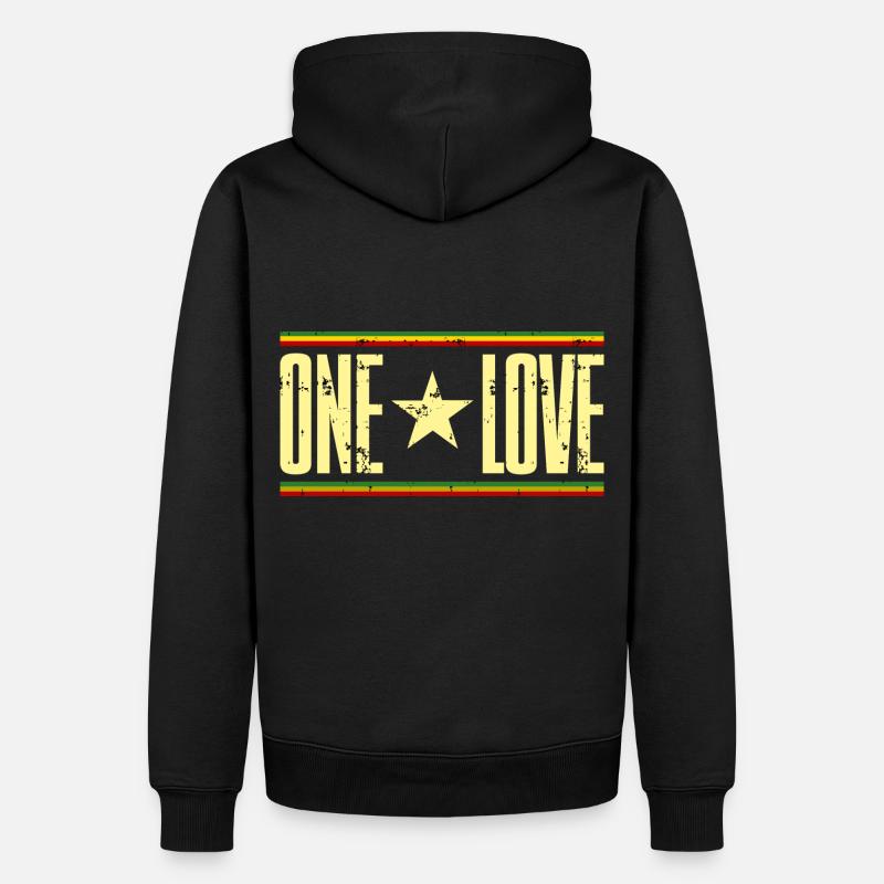 one love reggae - Männer Premium Bio Hoodie - Schwarz