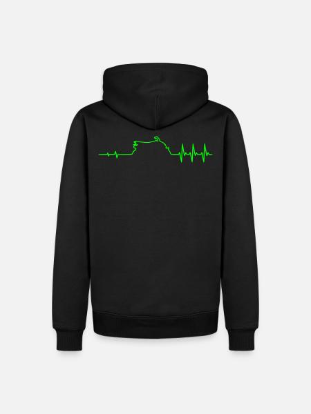 Puls Quad - Männer Premium Bio Hoodie - Schwarz