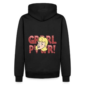 GRRRL PWR - Sweat à capuche Premium bio Homme - noir - Dos - Nico (187cm)