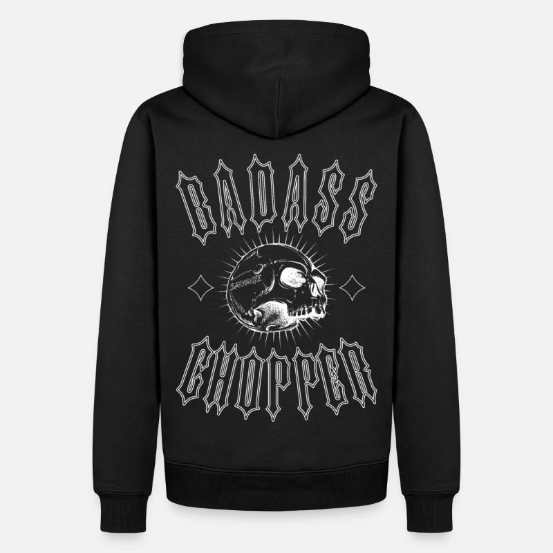 BADASS CHOPPER - Männer Premium Bio Hoodie - Schwarz