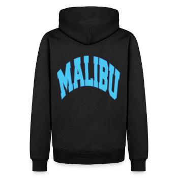Blaues MALIBU California Sport T-Shirt - Männer Premium Bio Hoodie - Schwarz - Hinten - Nico (187cm)