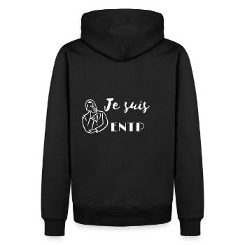 Personnalité ENTP - Sweat à capuche Premium bio Homme - noir - Dos - Nico (187cm)