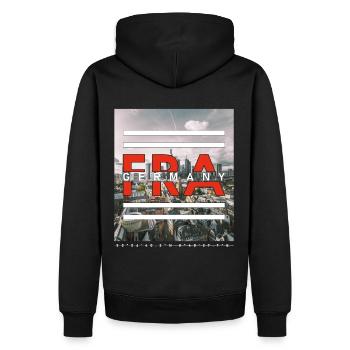 Francfort a. Main FRA Allemagne - Skyline - Sweat à capuche Premium bio Homme - noir - Dos - Nico (187cm)