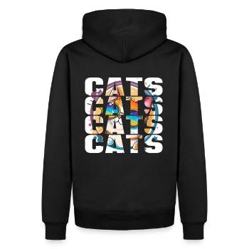 Lustige Katze mit Sonnenbrille Katzenliebhaber - Männer Premium Bio Hoodie - Schwarz - Hinten - Nico (187cm)