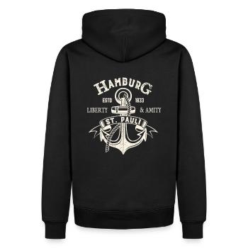 Hambourg St. Pauli Anchor sailor sailor cadeau - Sweat à capuche Premium bio Homme - noir - Dos - Nico (187cm)