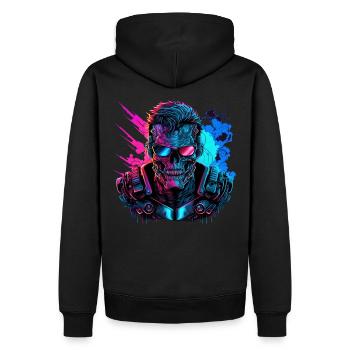 Robot futuriste Cyber Warrior Cadeau - Sweat à capuche Premium bio Homme - noir - Dos - Nico (187cm)