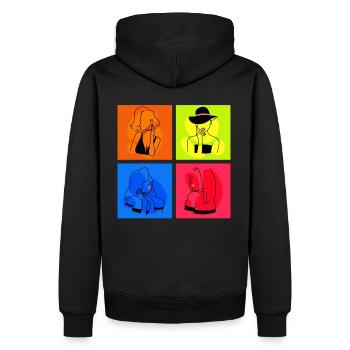 Minimalist Lineart Women Face Line Art - Men’s Premium Organic Hoodie - black - Back - Nico (187cm)