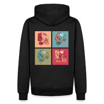 Minimalist Lineart Women Face Art - Men’s Premium Organic Hoodie - black - Back - Nico (187cm)