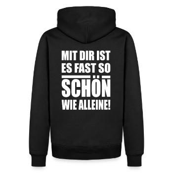 Mit Dir ist es fast so schön - lustiger Spruch - Männer Premium Bio Hoodie - Schwarz - Hinten - Nico (187cm)