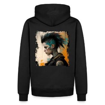 Tattoo Punk Rock Girl Punkrock Gothic - Männer Premium Bio Hoodie - Schwarz - Hinten - Nico (187cm)