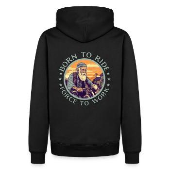 Cooler alter Biker Opa - Motorrad Opa Geschenk - Männer Premium Bio Hoodie - Schwarz - Hinten - Nico (187cm)