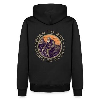 Cooler alter Biker Opa - Motorrad Opa Geschenkidee - Männer Premium Bio Hoodie - Schwarz - Hinten - Nico (187cm)