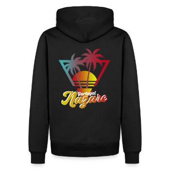 Nazare Surfing Paradise Portugal - Men’s Premium Organic Hoodie - black - Back - Nico (187cm)