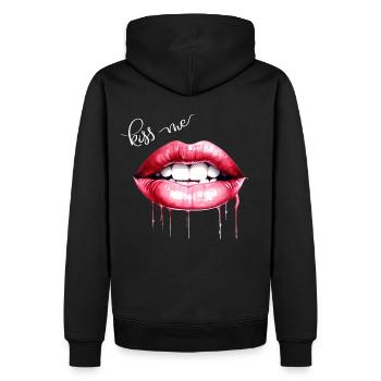 Embrasse-moi les lèvres Kissing Mouth Cadeau - Sweat à capuche Premium bio Homme - noir - Dos - Nico (187cm)