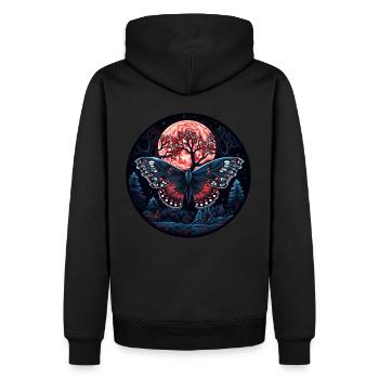 Insekt Nachtfalter Schmetterling in der Nacht - Männer Premium Bio Hoodie - Schwarz - Hinten - Nico (187cm)