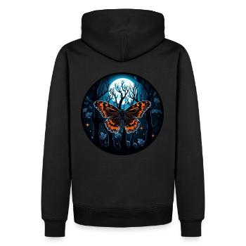 Insekt Nachtfalter Schmetterling in der Nacht - Männer Premium Bio Hoodie - Schwarz - Hinten - Nico (187cm)
