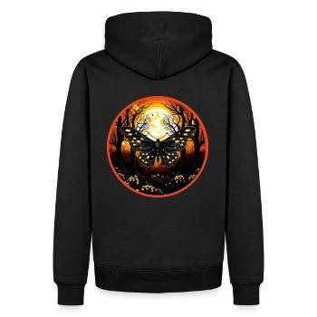Nachtfalter Schmetterling Insekt in der Nacht - Männer Premium Bio Hoodie - Schwarz - Hinten - Nico (187cm)