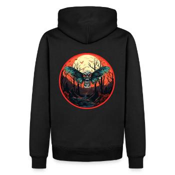 Nachtfalter Schmetterling Insekt in der Nacht - Männer Premium Bio Hoodie - Schwarz - Hinten - Nico (187cm)