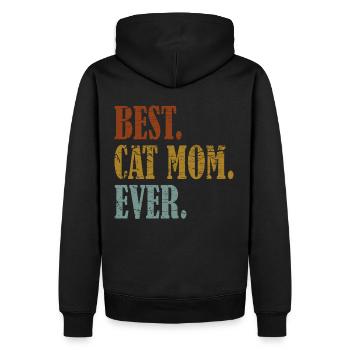 Motif de chat « La meilleure maman de chat de tous les temps » - Sweat à capuche Premium bio Homme - noir - Dos - Nico (187cm)