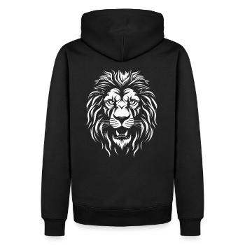 Löwe Afrika Tiermotiv Wildtiere Tier Safari Urlaub - Männer Premium Bio Hoodie - Schwarz - Hinten - Nico (187cm)