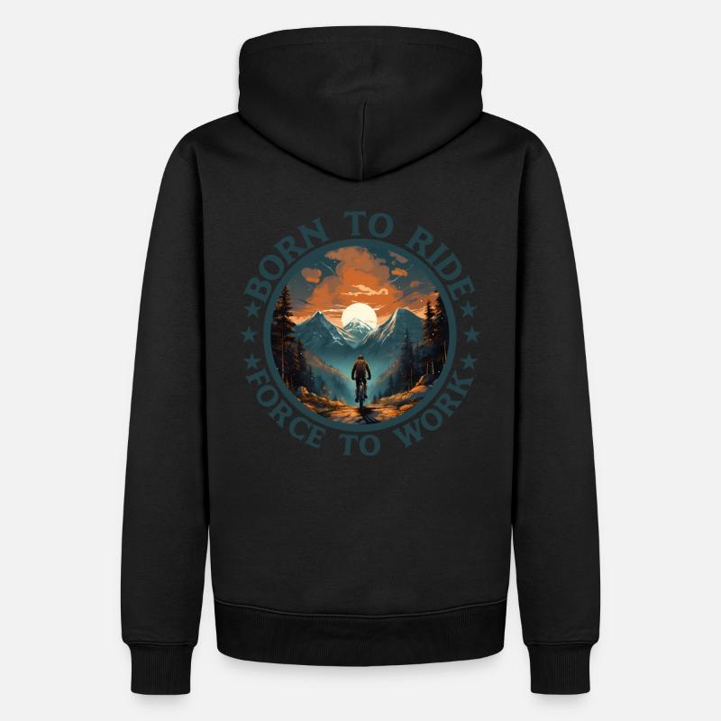 Mountainbiker Downhill MTB Mountainbikes - Männer Premium Bio Hoodie - Schwarz