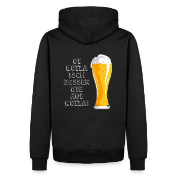 Woiza Weizen Spruch Schwabe Sprüche Schwäbisch - Sweat à capuche Premium bio Homme - noir - Dos - Nico (187cm)