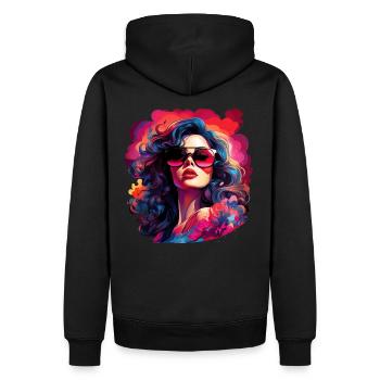 Pinup Girl - Männer Premium Bio Hoodie - Schwarz - Hinten - Nico (187cm)