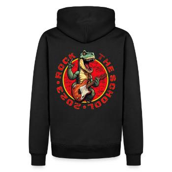 Inscription à la rentrée scolaire Dino T-Rex Rock - Sweat à capuche Premium bio Homme - noir - Dos - Nico (187cm)