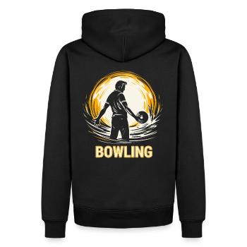 Bowler Bowling Sport Strike Spare - Männer Premium Bio Hoodie - Schwarz - Hinten - Nico (187cm)