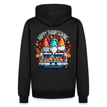 Happy Thanksgiving Zwerge Gnome - Männer Premium Bio Hoodie - Schwarz - Hinten - Nico (187cm)