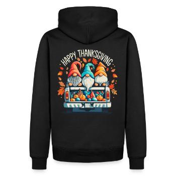 Happy Thanksgiving Zwerge Gnome - Männer Premium Bio Hoodie - Schwarz - Hinten - Nico (187cm)