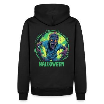 Halloween Zombie d’horreur effrayant - Sweat à capuche Premium bio Homme - noir - Dos - Nico (187cm)