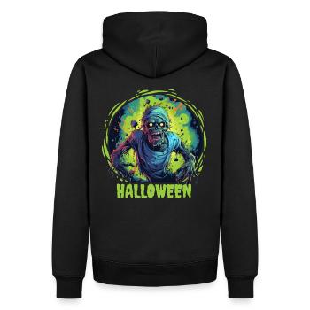 Halloween Zombie d’horreur effrayant - Sweat à capuche Premium bio Homme - noir - Dos - Nico (187cm)