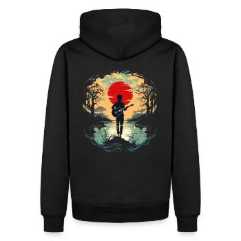 Guitariste Guitare Guitariste Joueur De Guitare Cadeau - Sweat à capuche Premium bio Homme - noir - Dos - Nico (187cm)