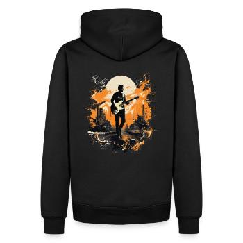 Guitariste Guitare Guitariste Joueur De Guitare Cadeau - Sweat à capuche Premium bio Homme - noir - Dos - Nico (187cm)