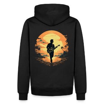 Guitariste Guitare Guitariste Joueur De Guitare Cadeau - Sweat à capuche Premium bio Homme - noir - Dos - Nico (187cm)