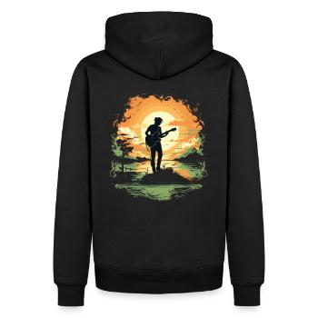 Guitariste Guitare Guitariste Joueur De Guitare Cadeau - Sweat à capuche Premium bio Homme - noir - Dos - Nico (187cm)