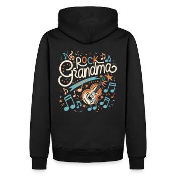 Rock Grandma Großmutter Oma Musikliebhaberin - Männer Premium Bio Hoodie - Schwarz - Hinten - Nico (187cm)