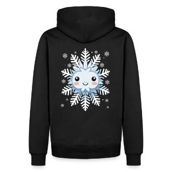 Cadeau mignon drôle de flocon de neige d’hiver Kawaii - Sweat à capuche Premium bio Homme - noir - Dos - Nico (187cm)