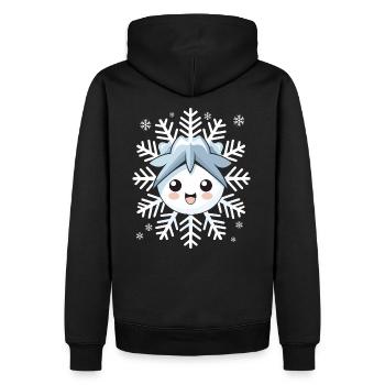 Cadeau mignon drôle de flocon de neige d’hiver Kawaii - Sweat à capuche Premium bio Homme - noir - Dos - Nico (187cm)