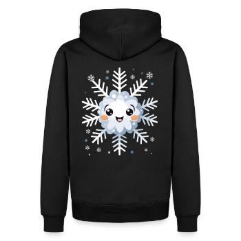 Cadeau mignon drôle de flocon de neige d’hiver Kawaii - Sweat à capuche Premium bio Homme - noir - Dos - Nico (187cm)