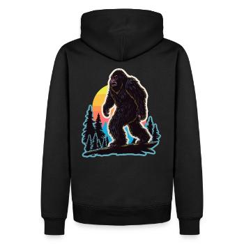 Bigfoot Yeti Halloween Nachtkostüm Waldhügel - Männer Premium Bio Hoodie - Schwarz - Hinten - Nico (187cm)