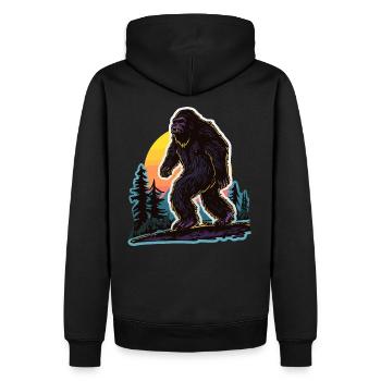 Bigfoot Yeti Halloween Nachtkostüm Waldhügel - Männer Premium Bio Hoodie - Schwarz - Hinten - Nico (187cm)