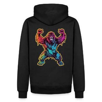 Bigfoot Yeti Halloween Monster Nachtkostüm - Männer Premium Bio Hoodie - Schwarz - Hinten - Nico (187cm)