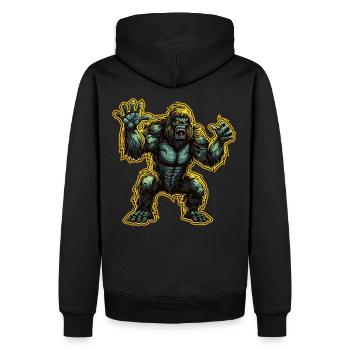 Bigfoot Yeti Halloween Monster Nachtkostüm - Männer Premium Bio Hoodie - Schwarz - Hinten - Nico (187cm)