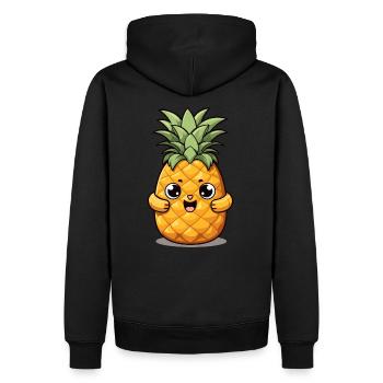 Süße lustige Ananas Sommer Kawaii Geschenk - Männer Premium Bio Hoodie - Schwarz - Hinten - Nico (187cm)