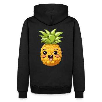 Cadeau d’été kawaii drôle mignon ananas - Sweat à capuche Premium bio Homme - noir - Dos - Nico (187cm)