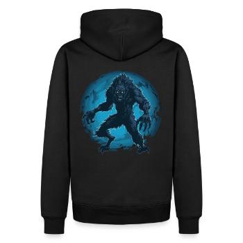 Werwolf Halloween Wolf Wolfsrudel - Männer Premium Bio Hoodie - Schwarz - Hinten - Nico (187cm)