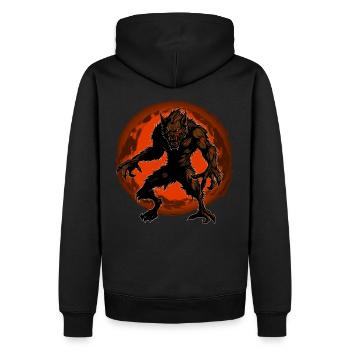 Werwolf Halloween Wolf Wolfsrudel - Männer Premium Bio Hoodie - Schwarz - Hinten - Nico (187cm)