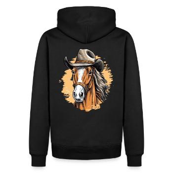 Chapeau de Cowboy Western cheval Cowboy - Sweat à capuche Premium bio Homme - noir - Dos - Nico (187cm)